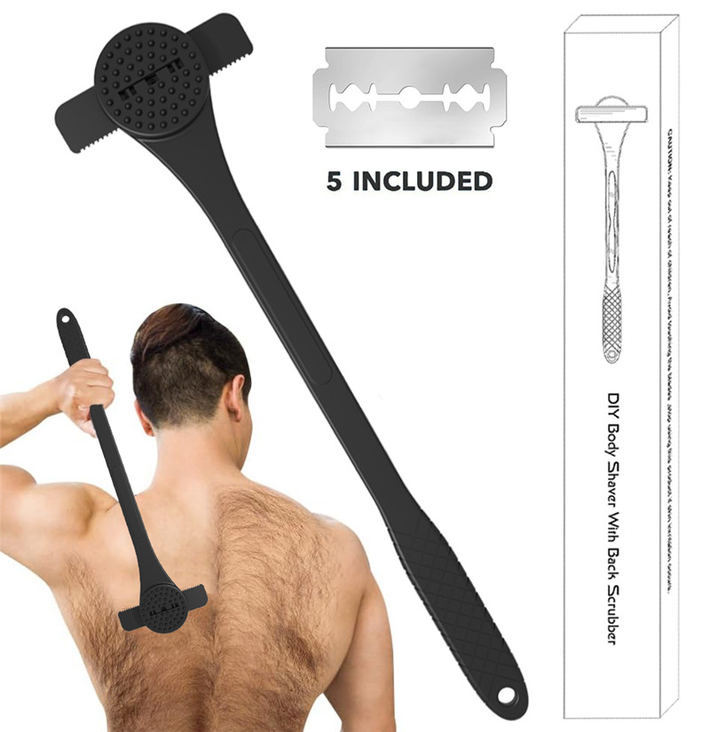 Men'S Grooming Hair Removal - Rasoir dorsal flexible à long manche,