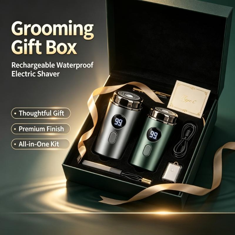 Men'S Grooming Boxes - Rasoir électrique rechargeable par USB, étanche,